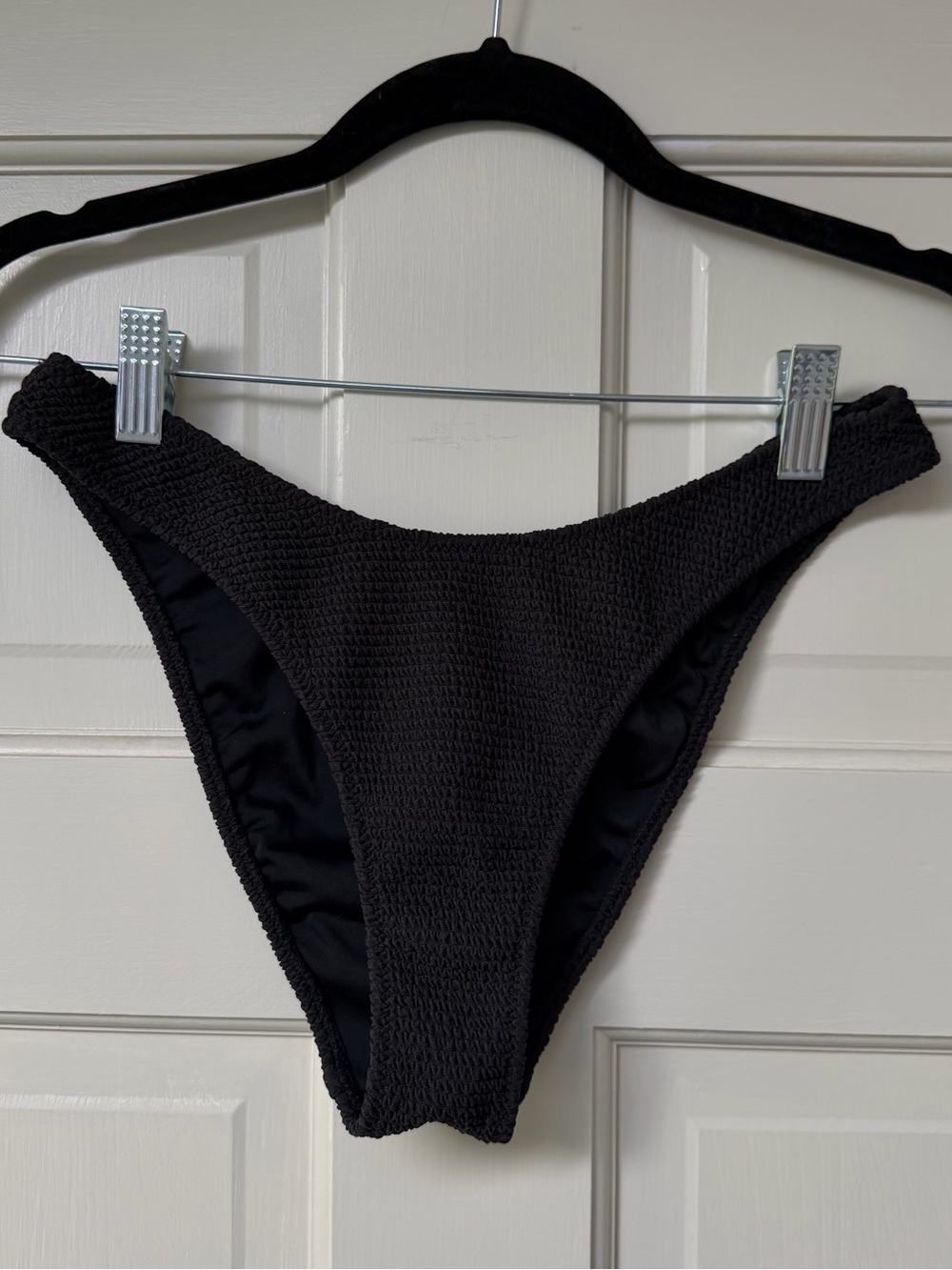 PacSun Black Textured High-Cut Bikini Bottom - Women Swim